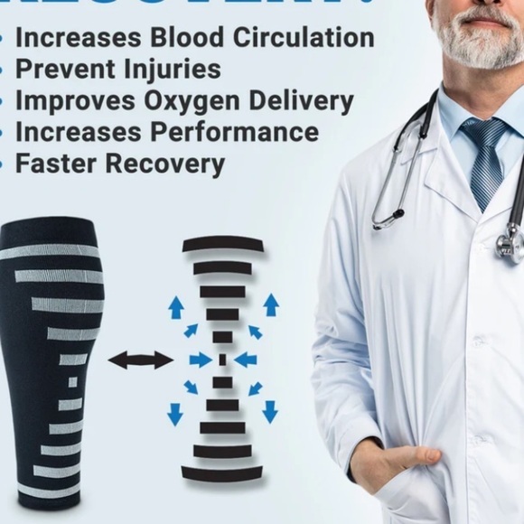 Compression sleeve for calves NEW muscle support calf unisex PowerLix one pair - Picture 5 of 6